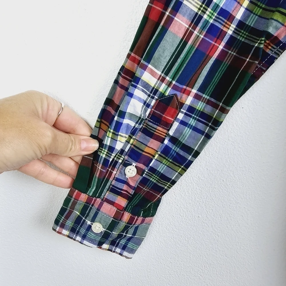 Ralph Lauren Boys Plaid Button Front Collared Shirt
